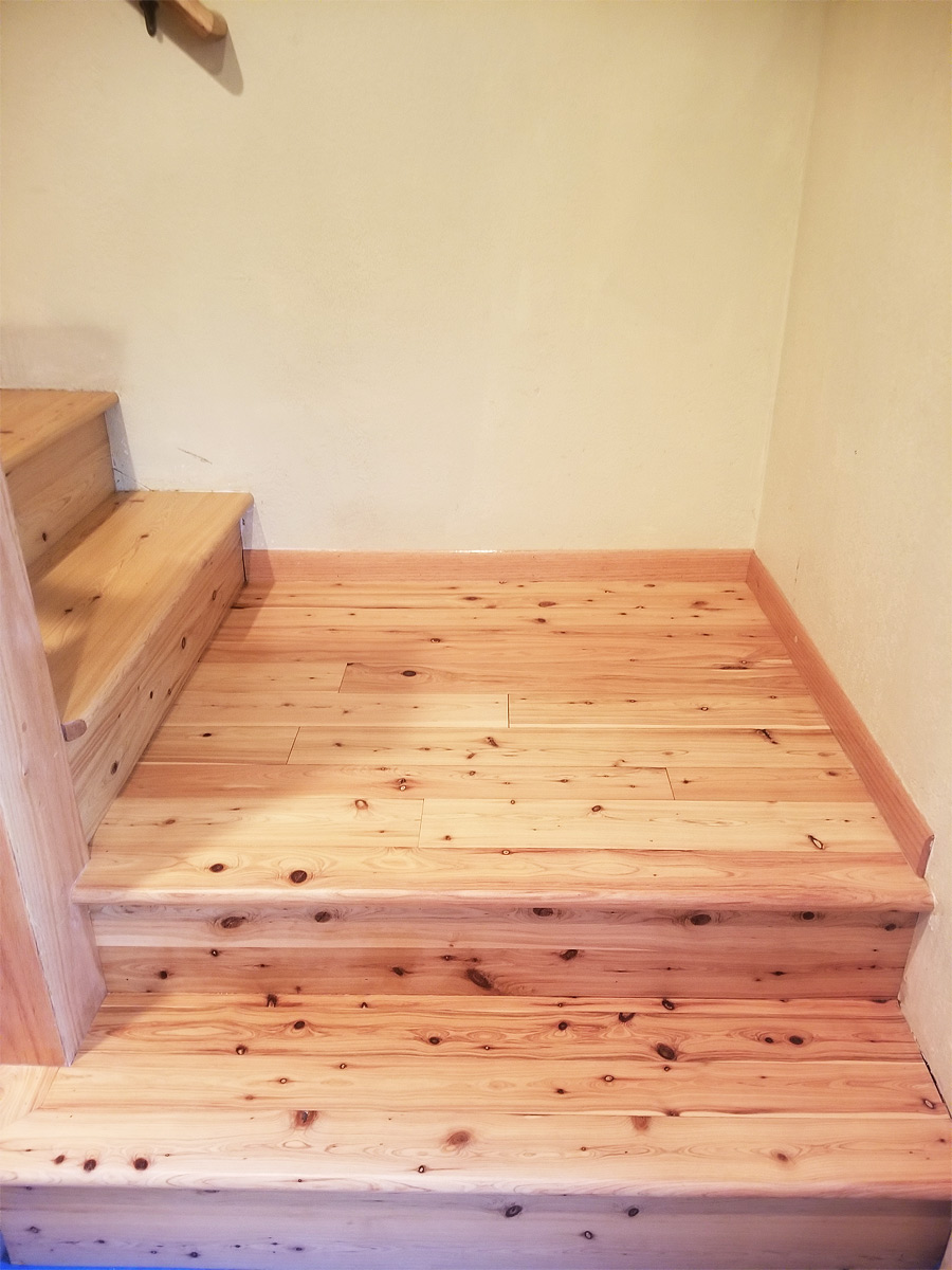 Custom Wood Stairs Bottom Platform