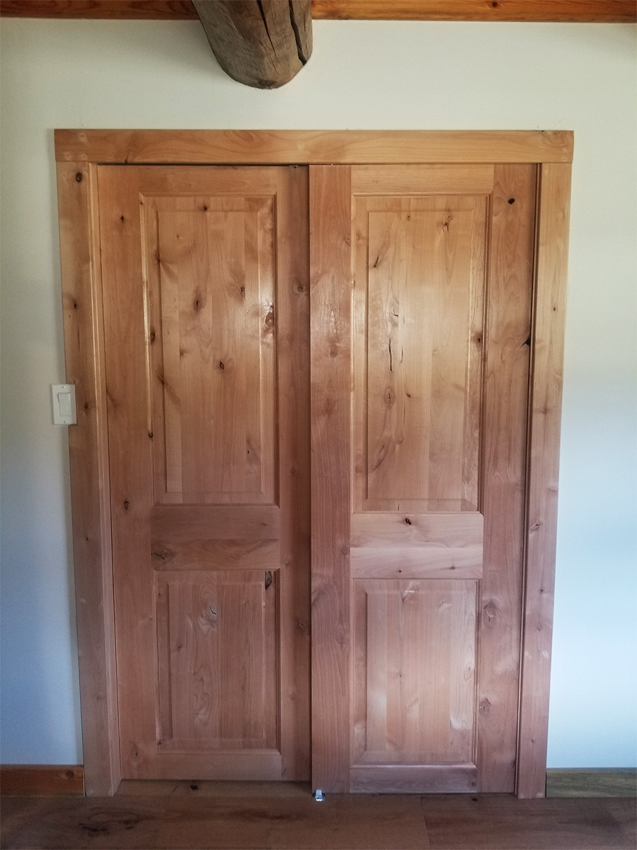 Custom Sliding Doors Restored Log Home