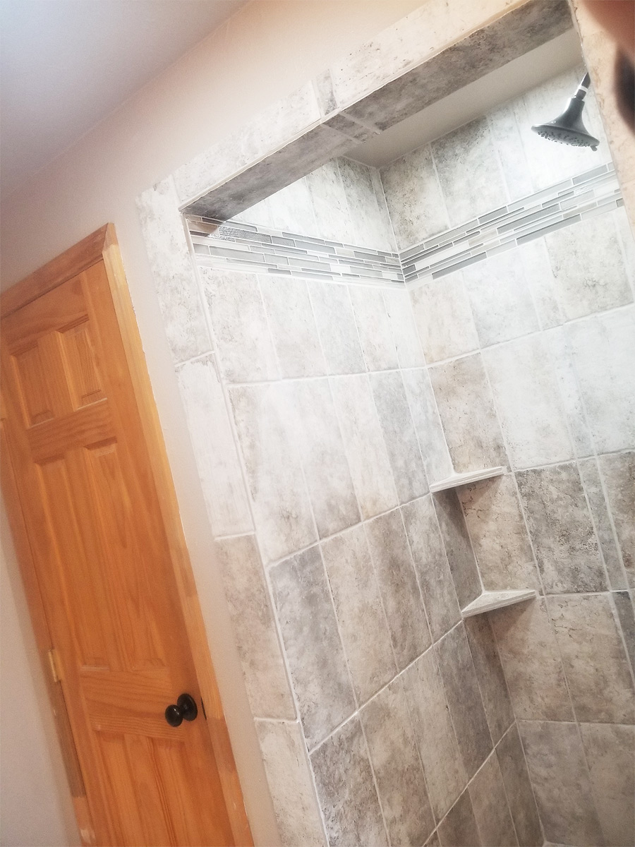 Bathroom Remodel Shower Stall Closeup