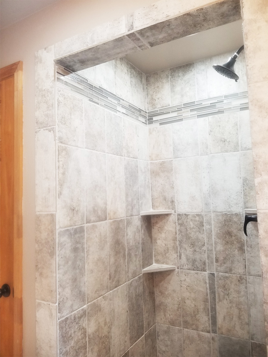 Bathroom Remodel Shower Stall Closeup