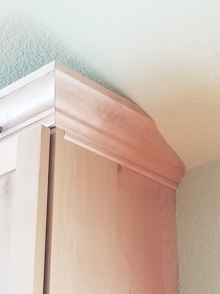 Cabinet cut for angled ceiling