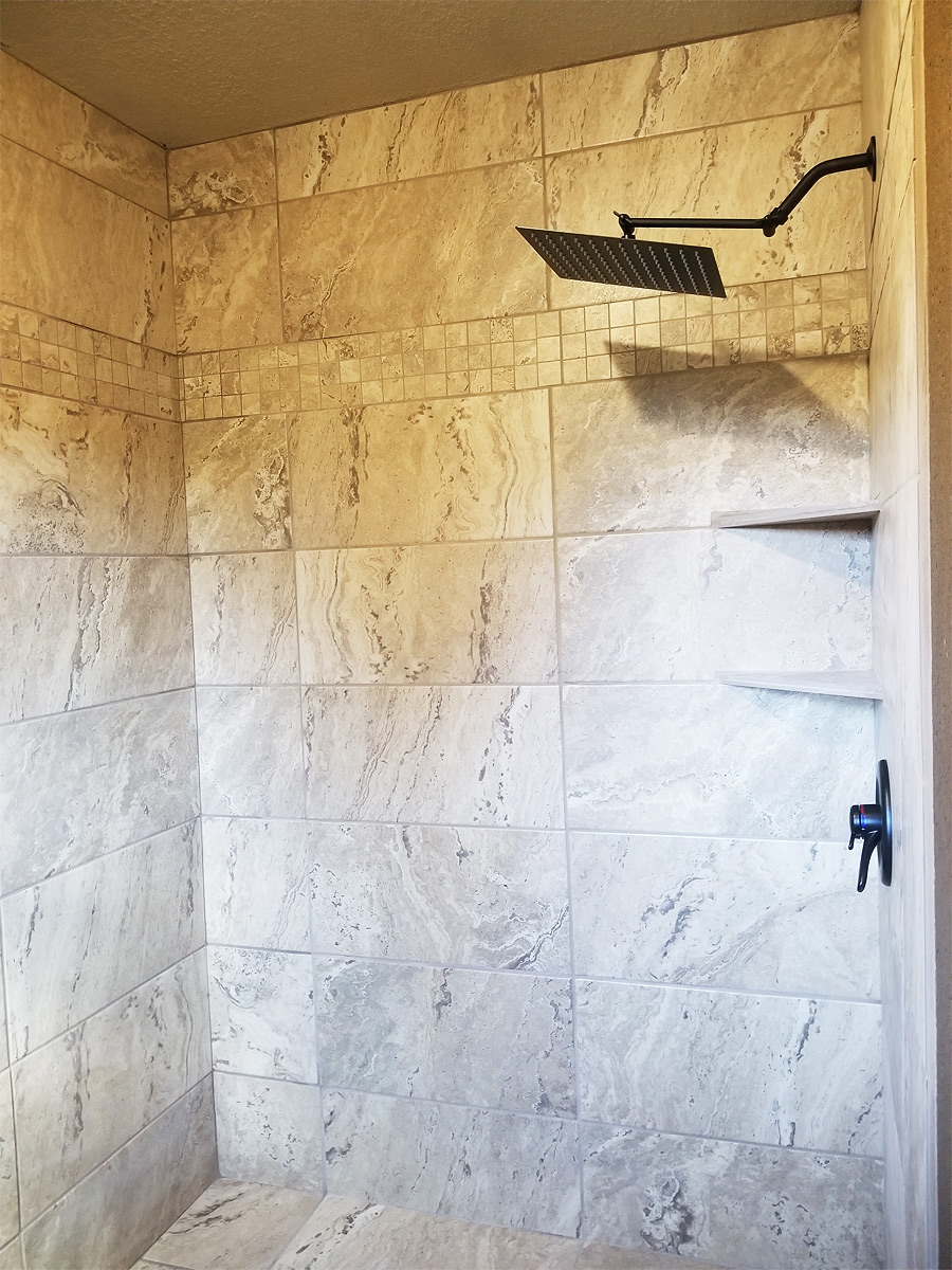 Marble Tiles in Shower Stall
