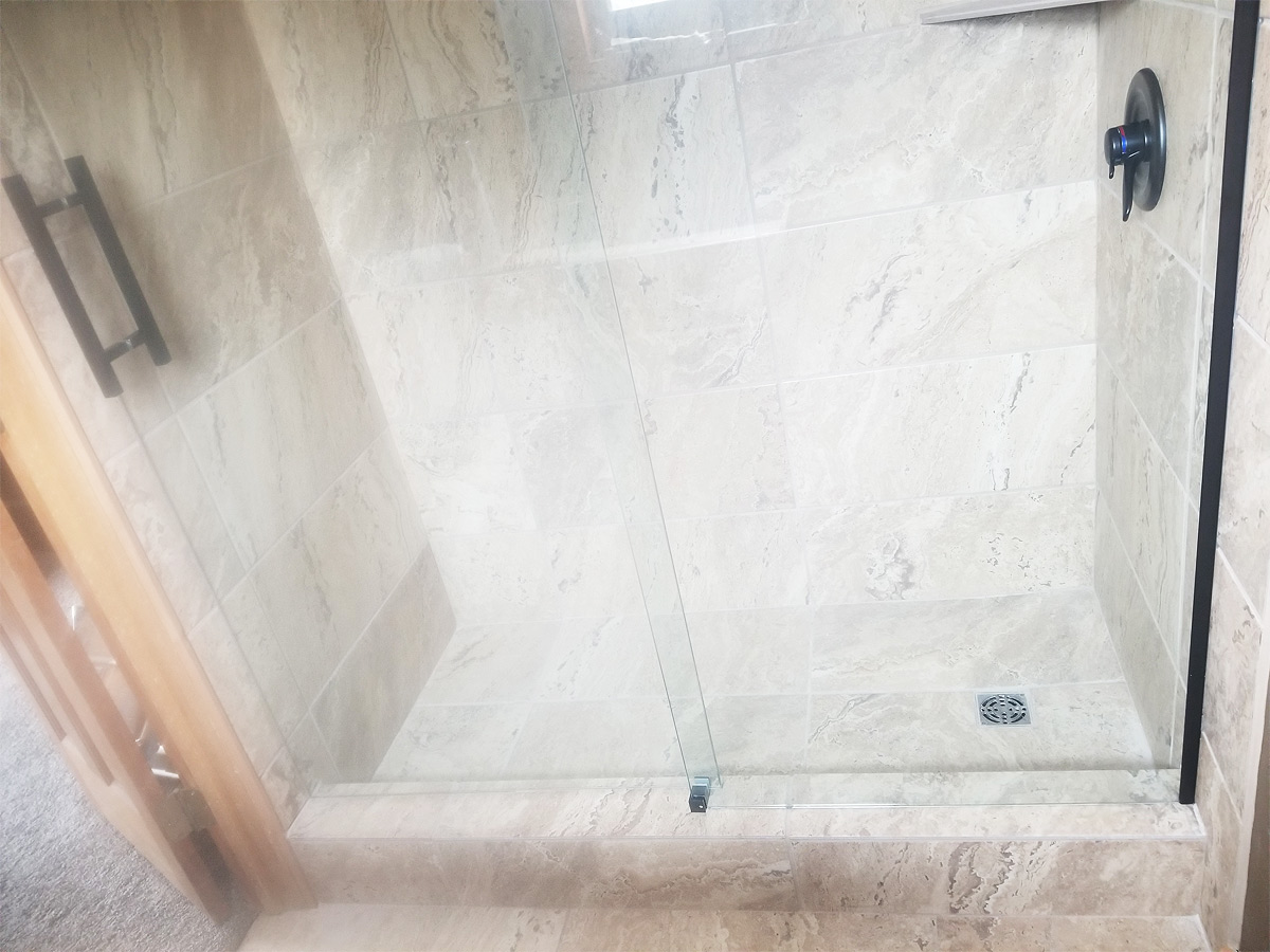 Shower Stall and Doors Lower View