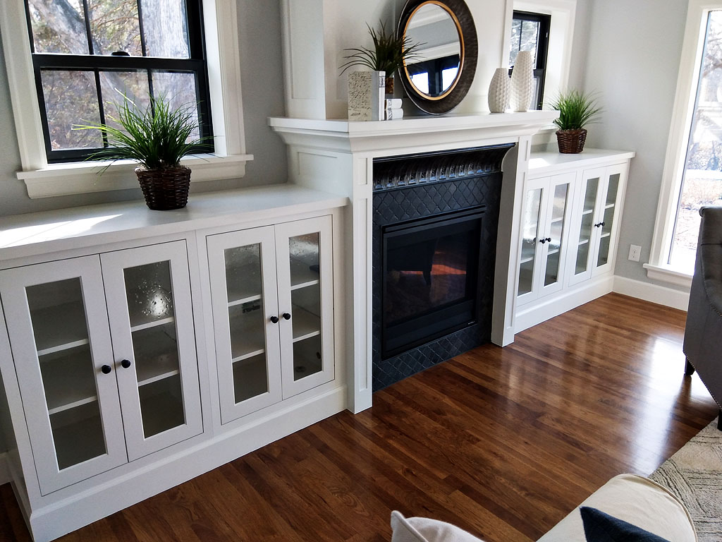 Custom Fireplace and Cabinets