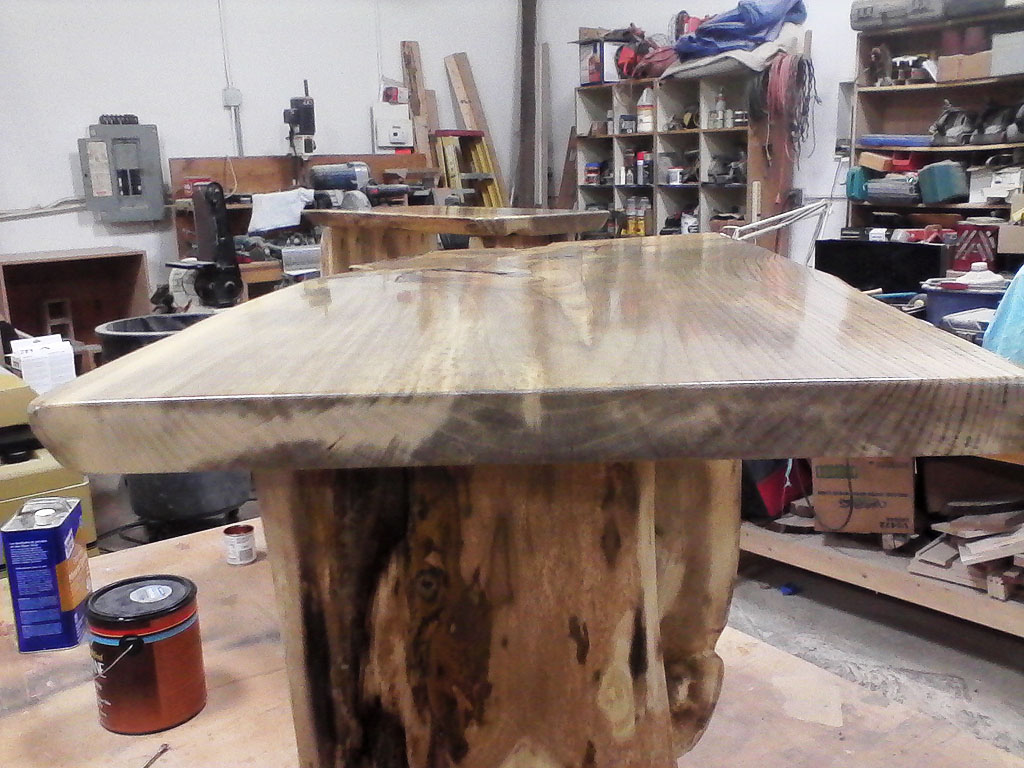 Log Home Custom Table with Marble Top