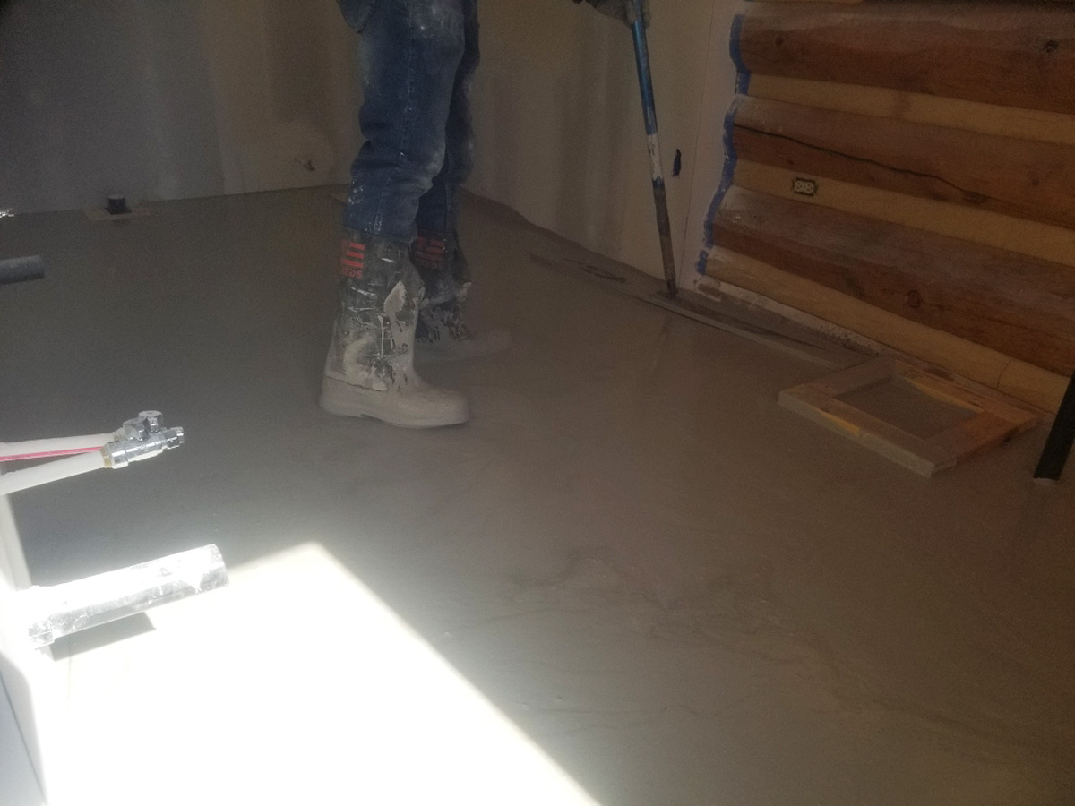In Floor Radiant Heating Floor Pouring the Cement