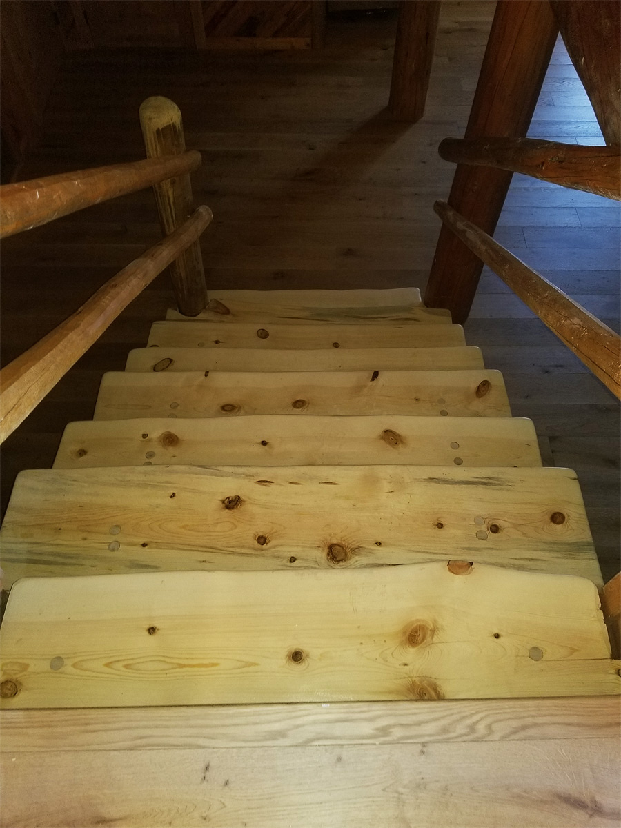 Refurbished Log Home Stairs