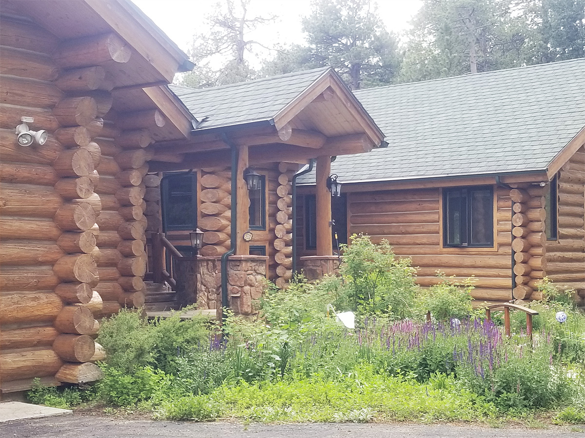 Log Home Entrance View