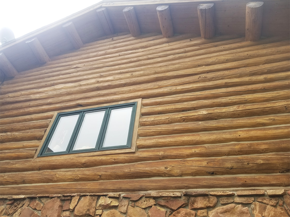 Log Home Bottom Up View