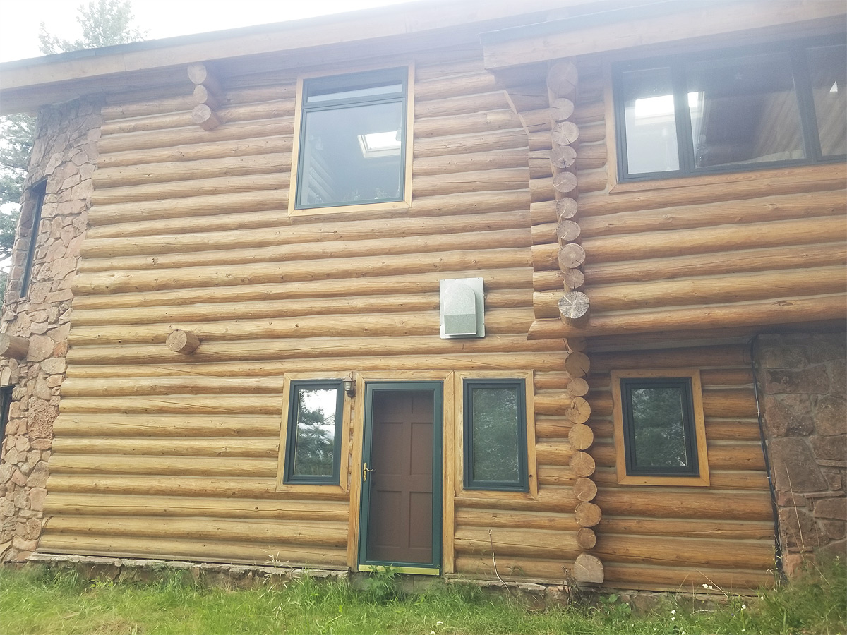 Log Home Rear View