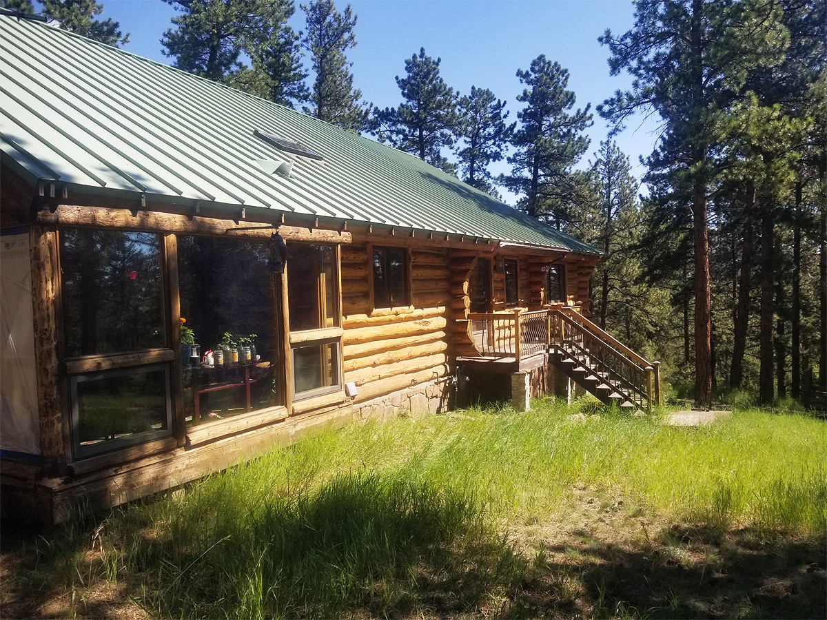 Log Home Rear View