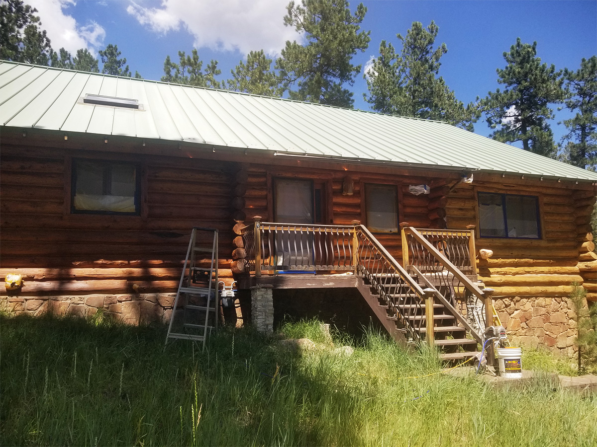 Log Home Rear View