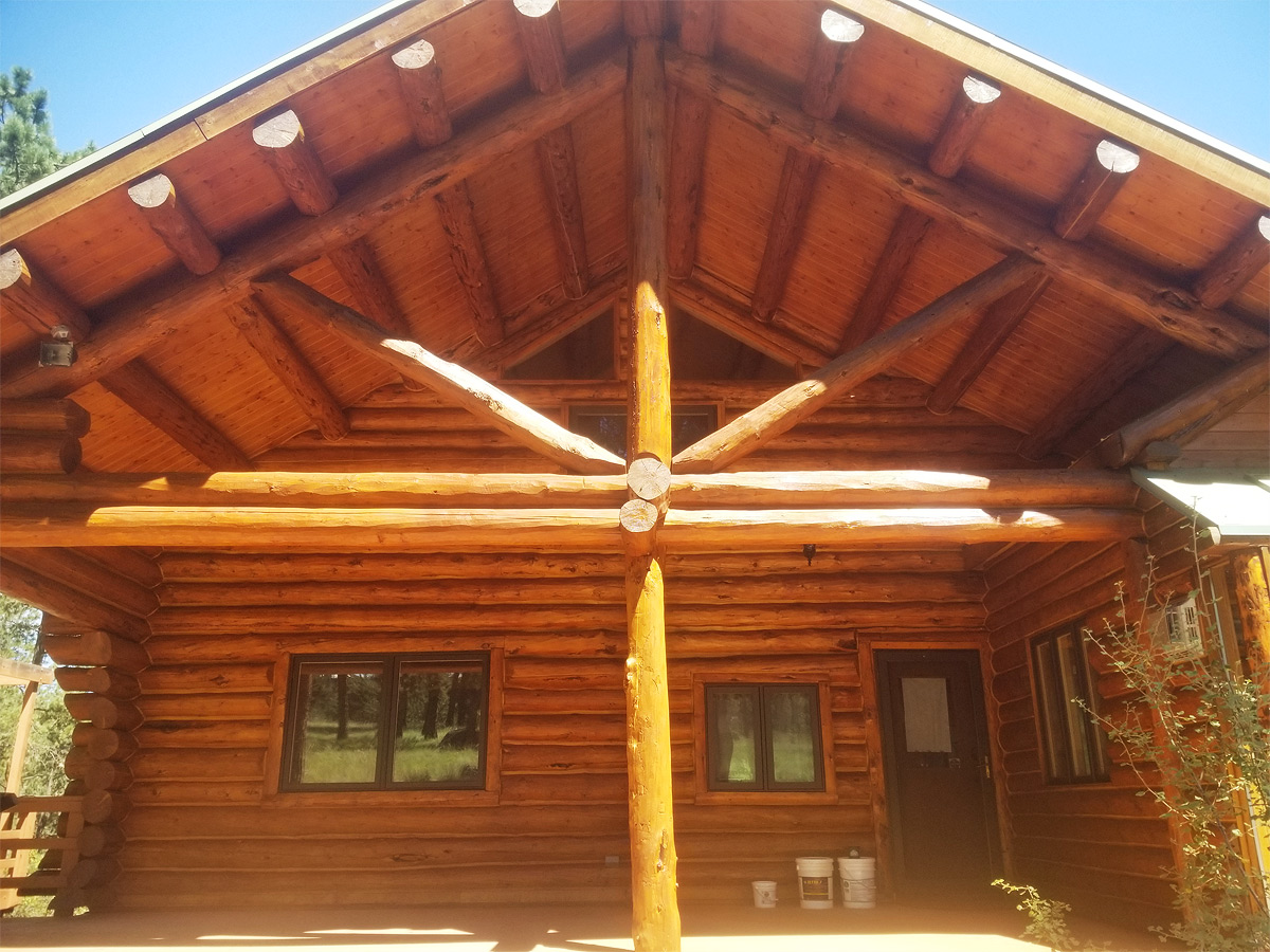 Log Home Entrance View