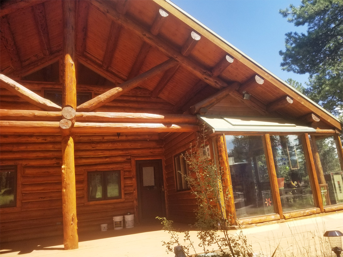 Log Home Entrance View