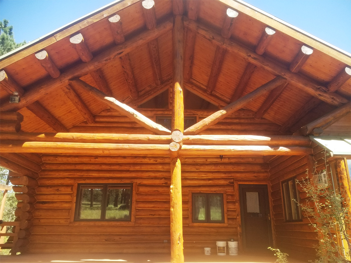 Log Home Entrance View