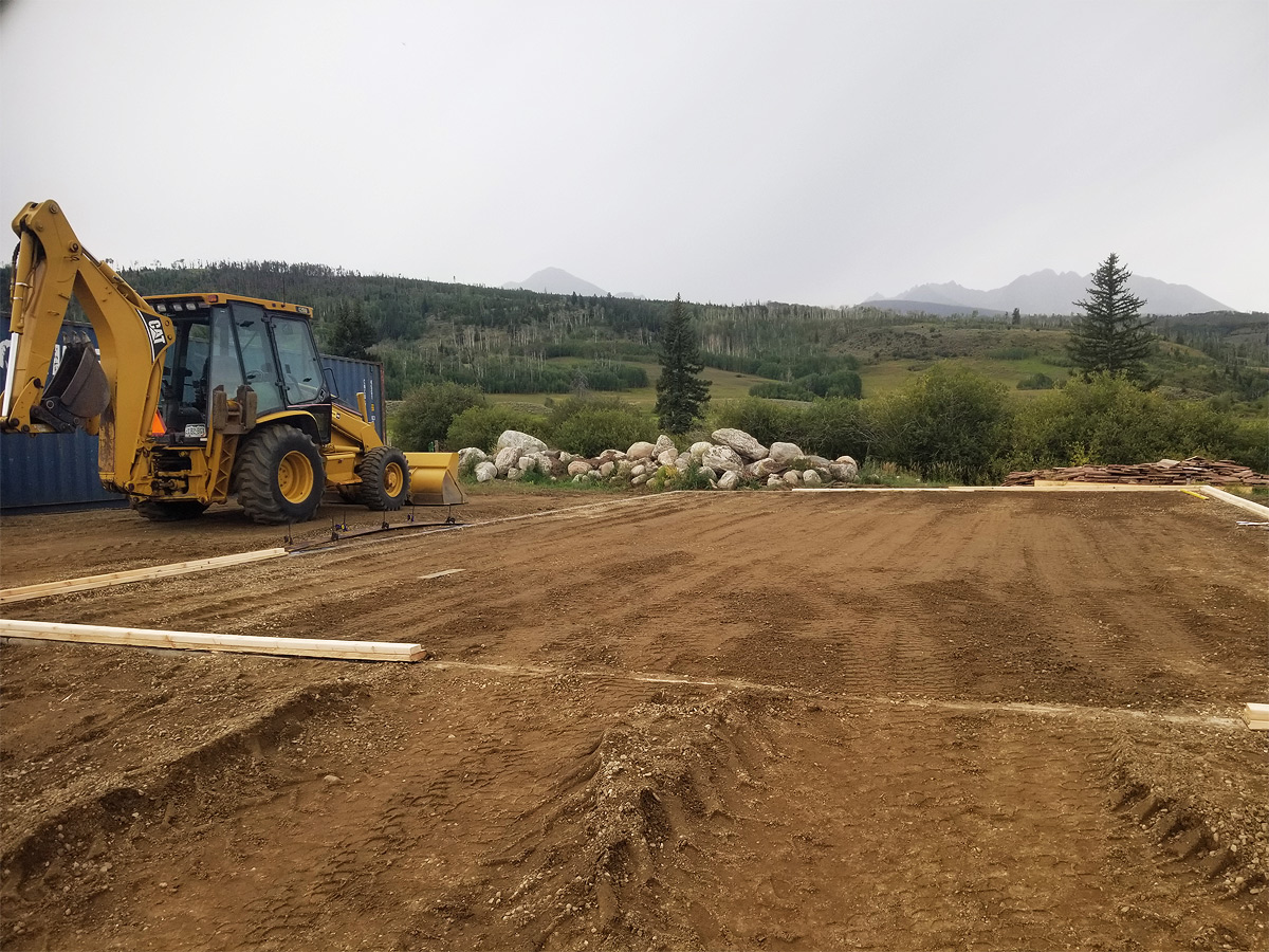 Grading the Storage Building Foundation