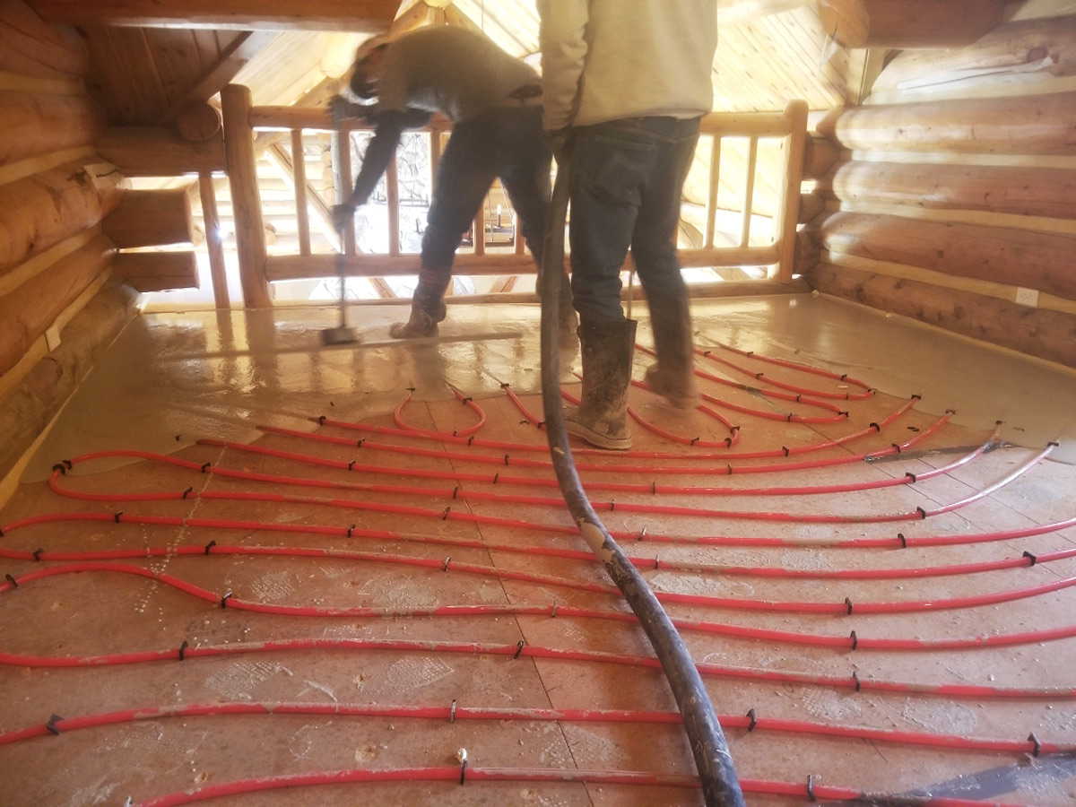 In Floor Solar Heating Cement Pour