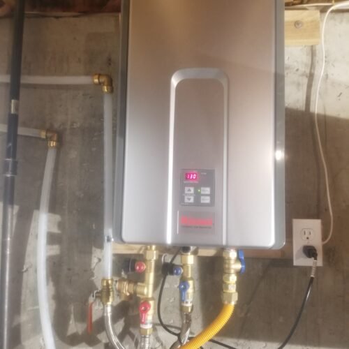 Residential tankless water heater installation