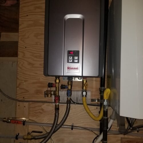 Tankless water heater installation project by Sinrom Construction
