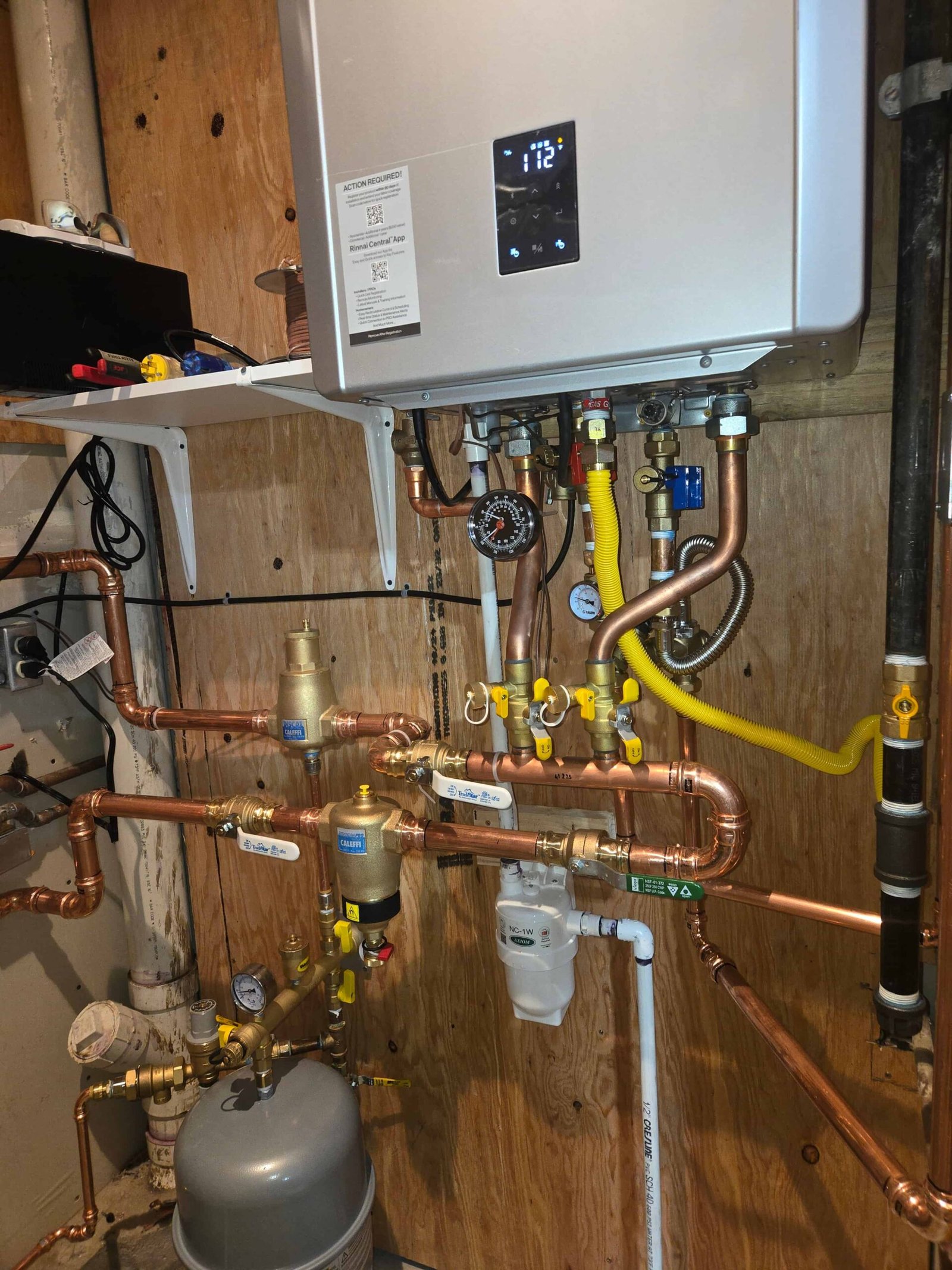 Radiant heating system components installed by Sinrom Construction
